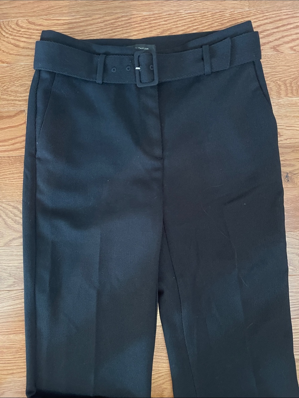 Ann Taylor Black Belted Tailored Dress Trousers - Picture 2 of 4